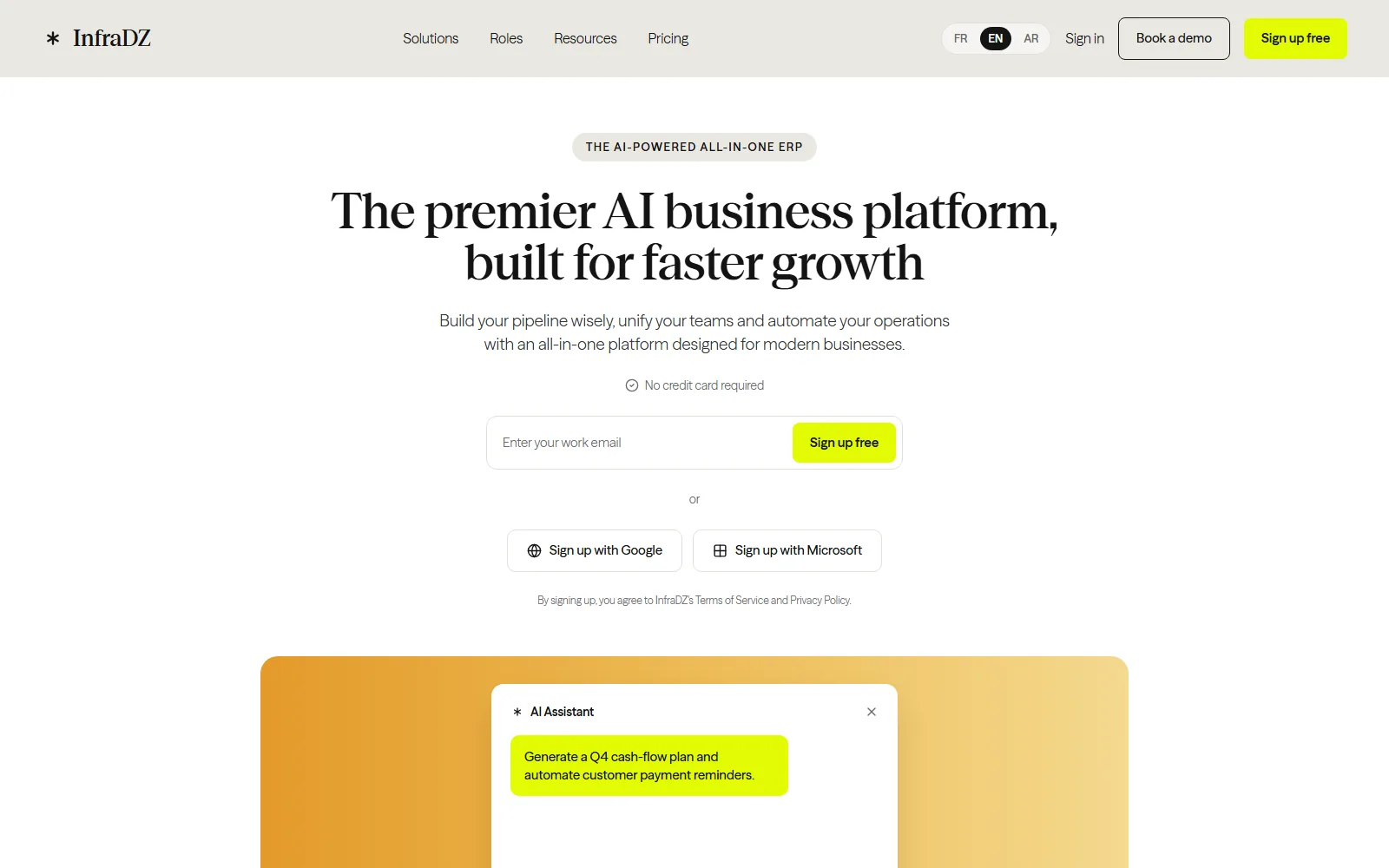 InfraDZ — The premier AI business platform, built for faster growth